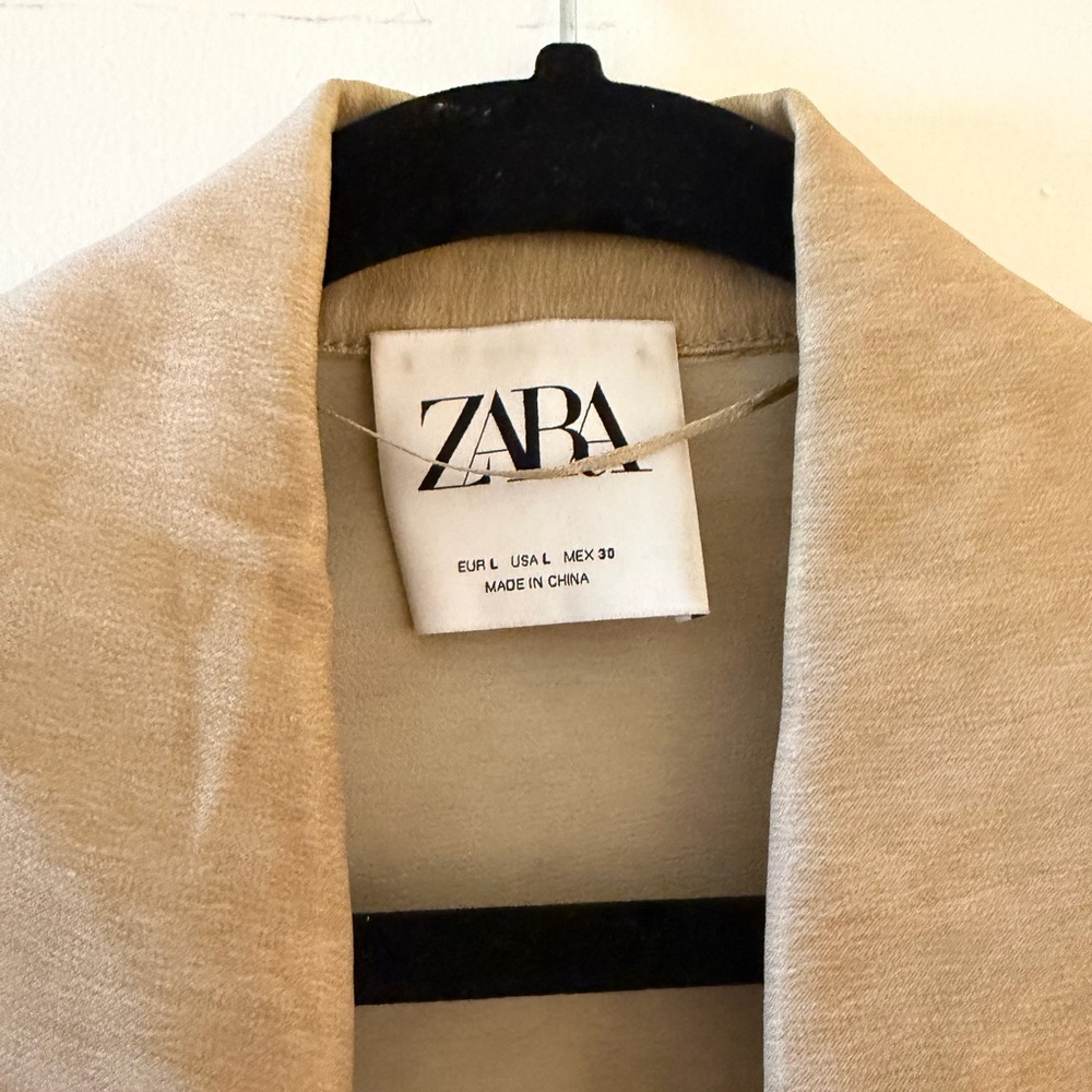 ZARA Tan Lightweight Safari Button Jacket - Picture 2 of 7